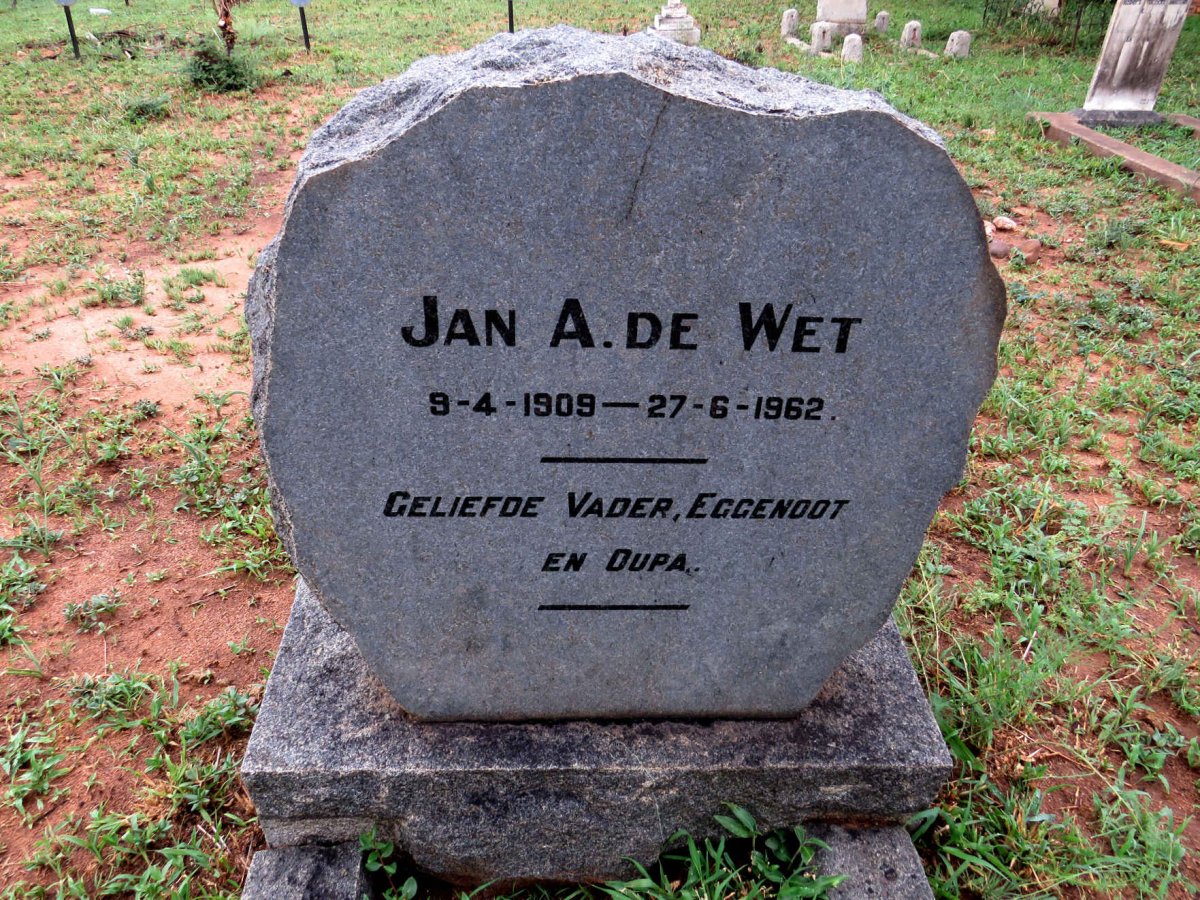 WET Jan A., de 1909-1962