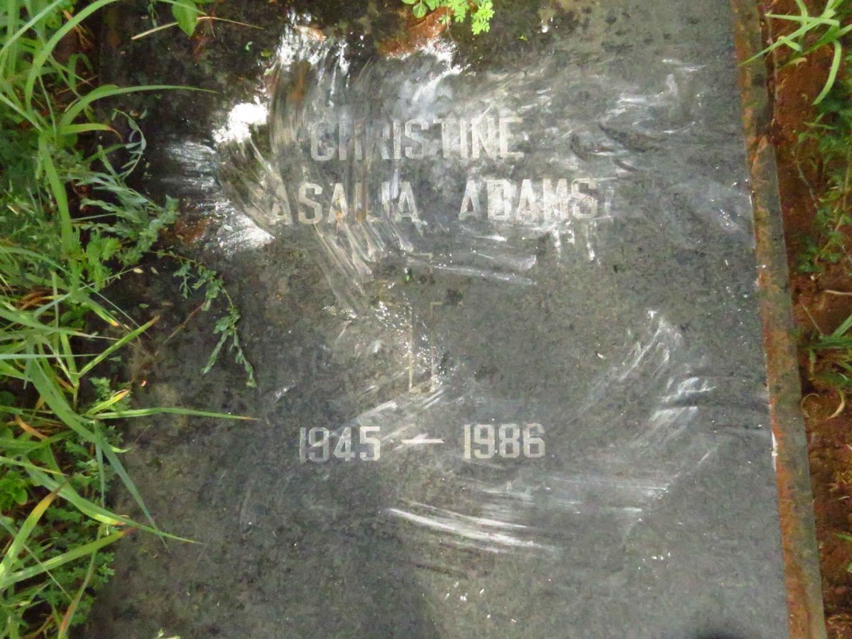 ADAMS Christine ?asalia 1945-1986