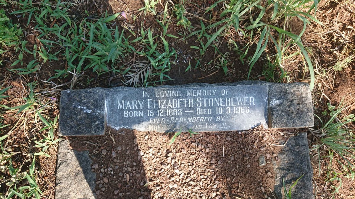 STONEHEWER Mary Elizabeth 1883-1966