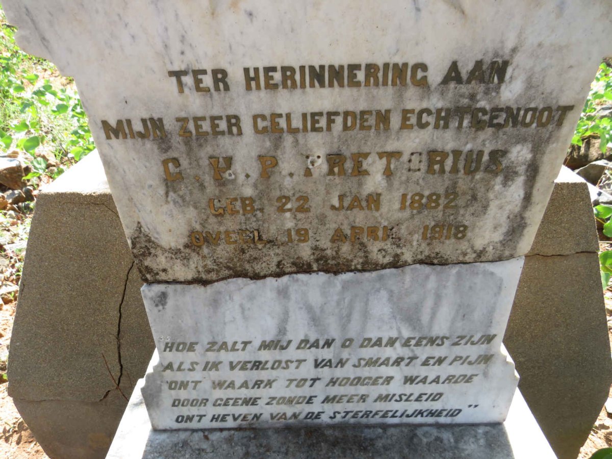 PRETORIUS G.H.P. 1882-1918