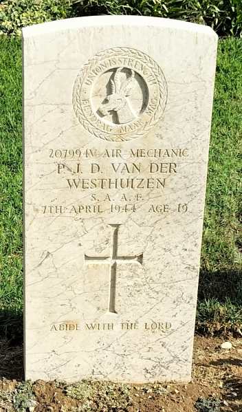 WESTHUIZEN P.J.D., van der -1944