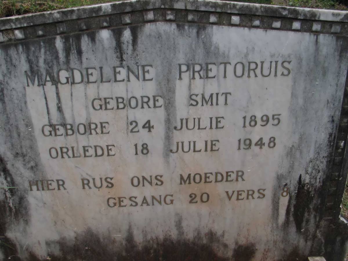 PRETORIUS Magdelene nee SMIT 1895-1948