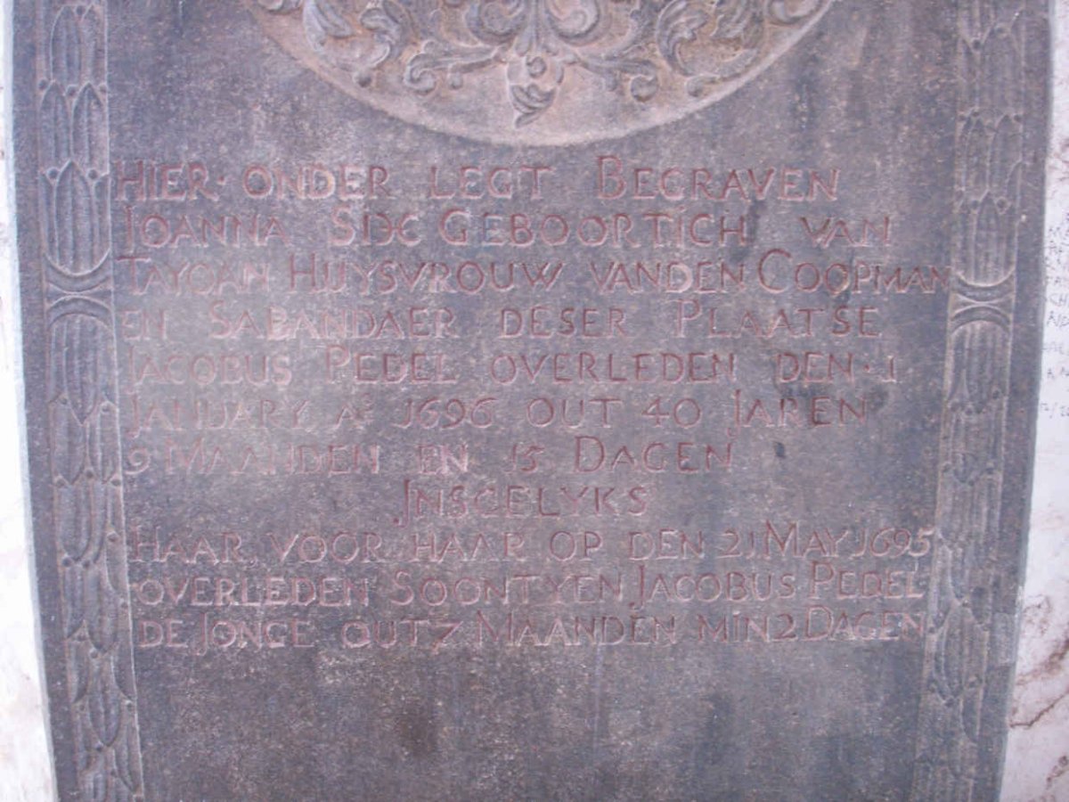 PEDEL Joanna nee SIX -1696 :: PEDEL Jacobus -1695