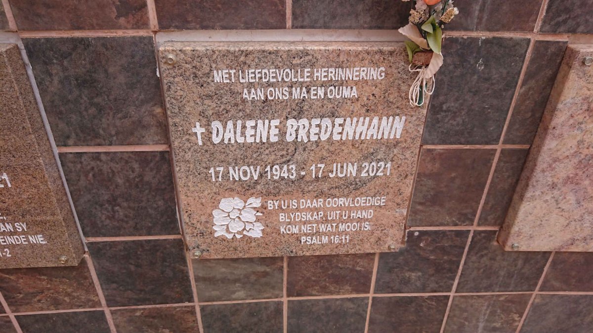BREDENHANN Dalene 1943-2021