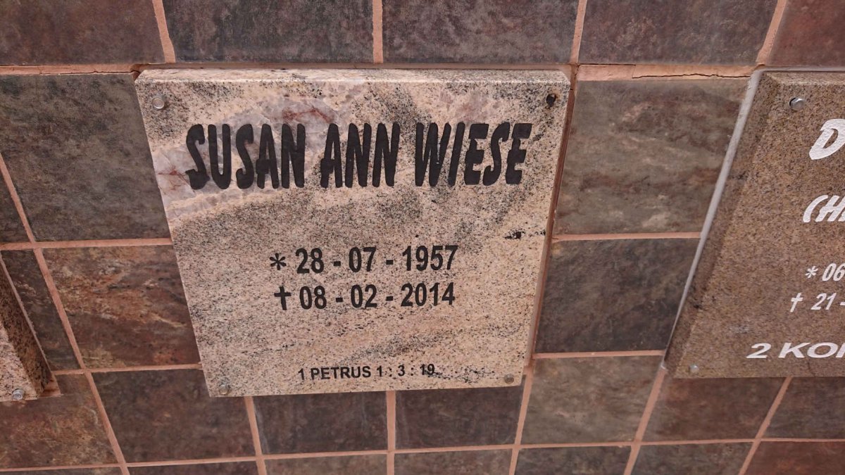 WIESE Susan Ann 1957-2014