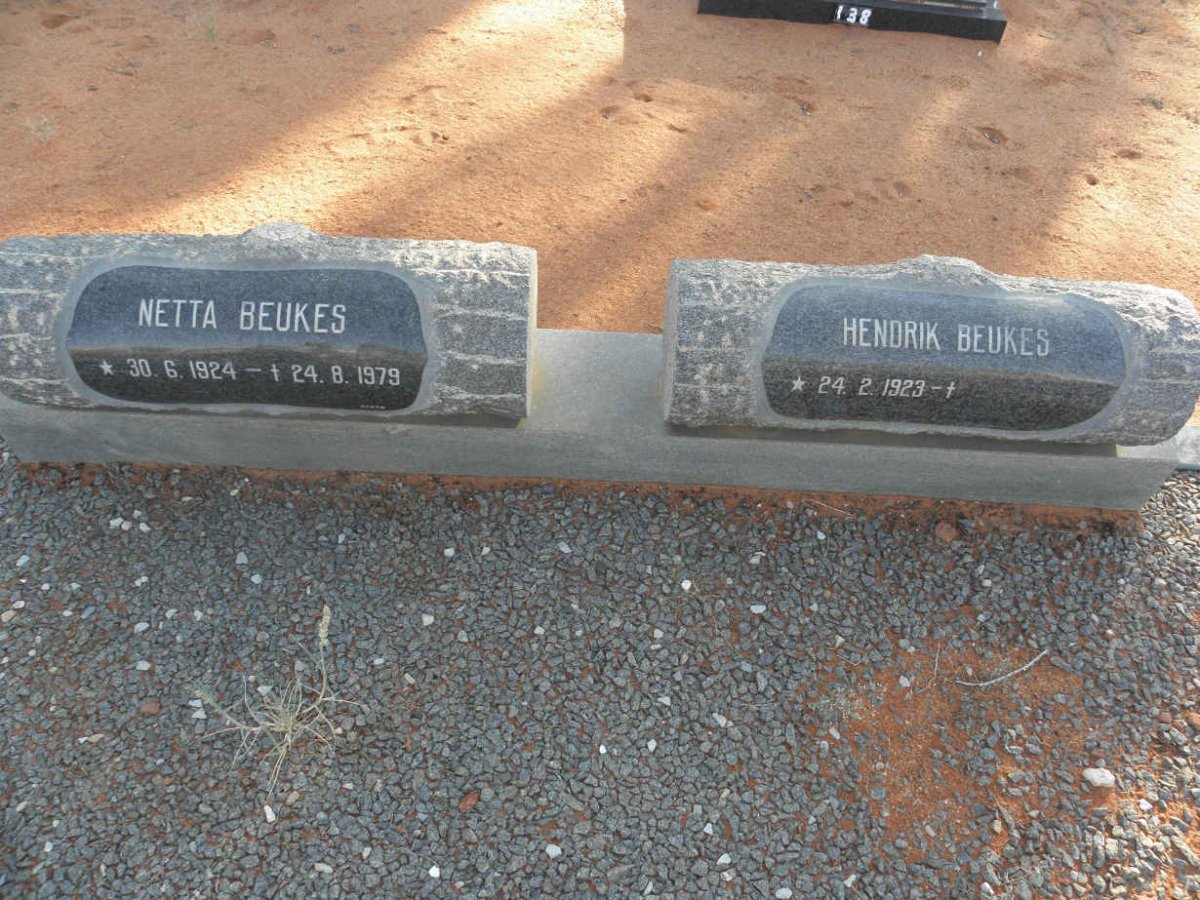 BEUKES Hendrik 1923- &amp; Netta 1924-1979