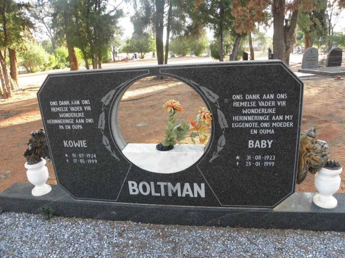 BOLTMAN Kowie 1924-1999 &amp; Baby 1923-1999