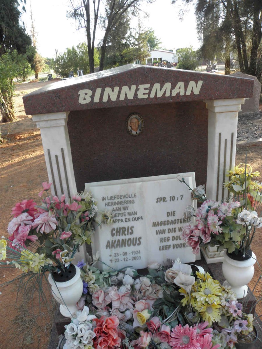 BINNEMAN Chris Akanous 1924-2003