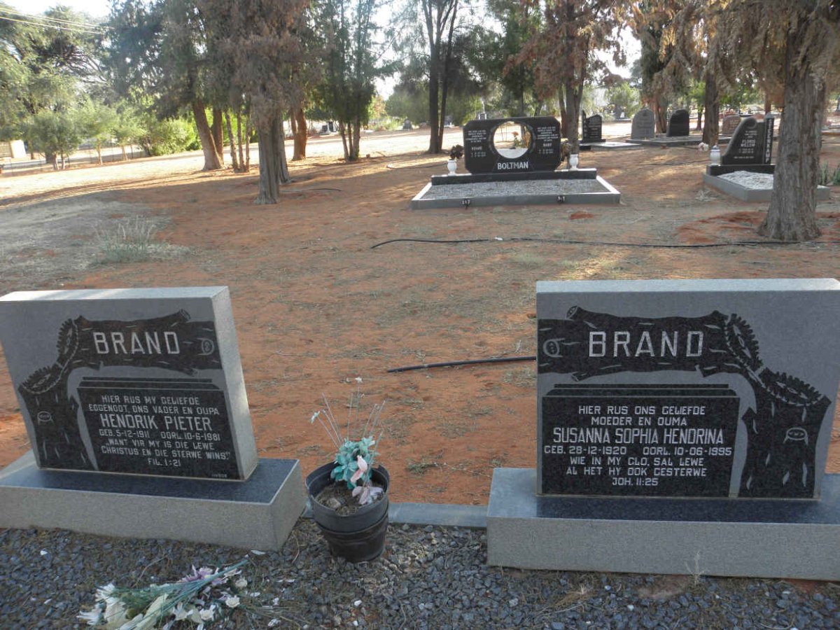 BRAND Hendrik Pieter 1911-1981 &amp; Susanna Sophia Hendrina 1920-1995
