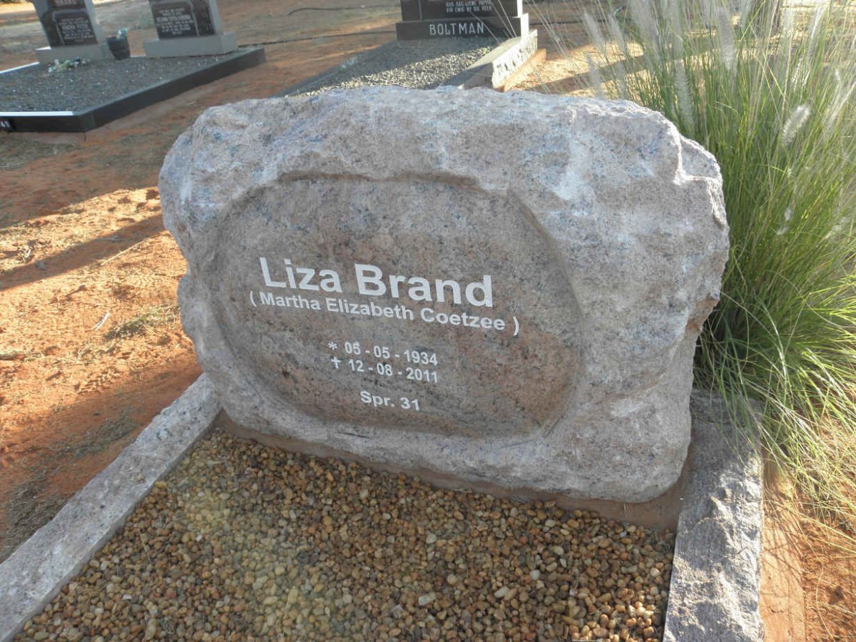 BRAND Martha Elizabeth nee COETZEE 1934-2011