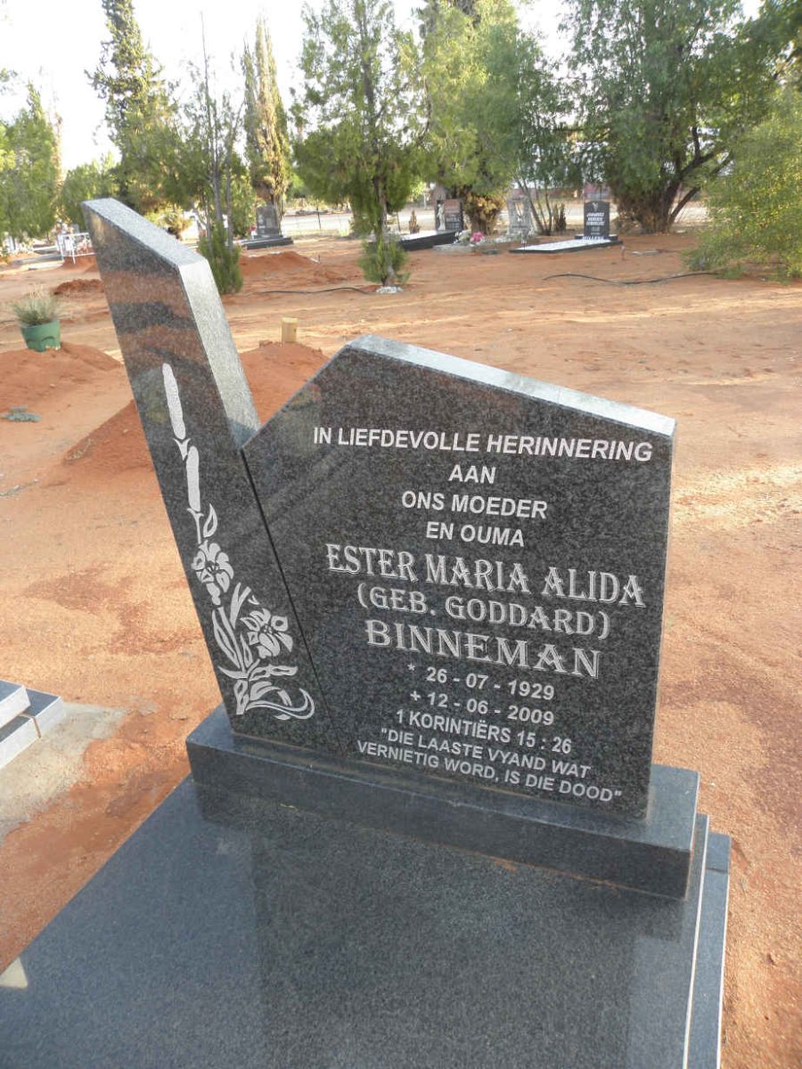 BINNEMAN Ester Maria Alida nee GODDARD 1929-2009