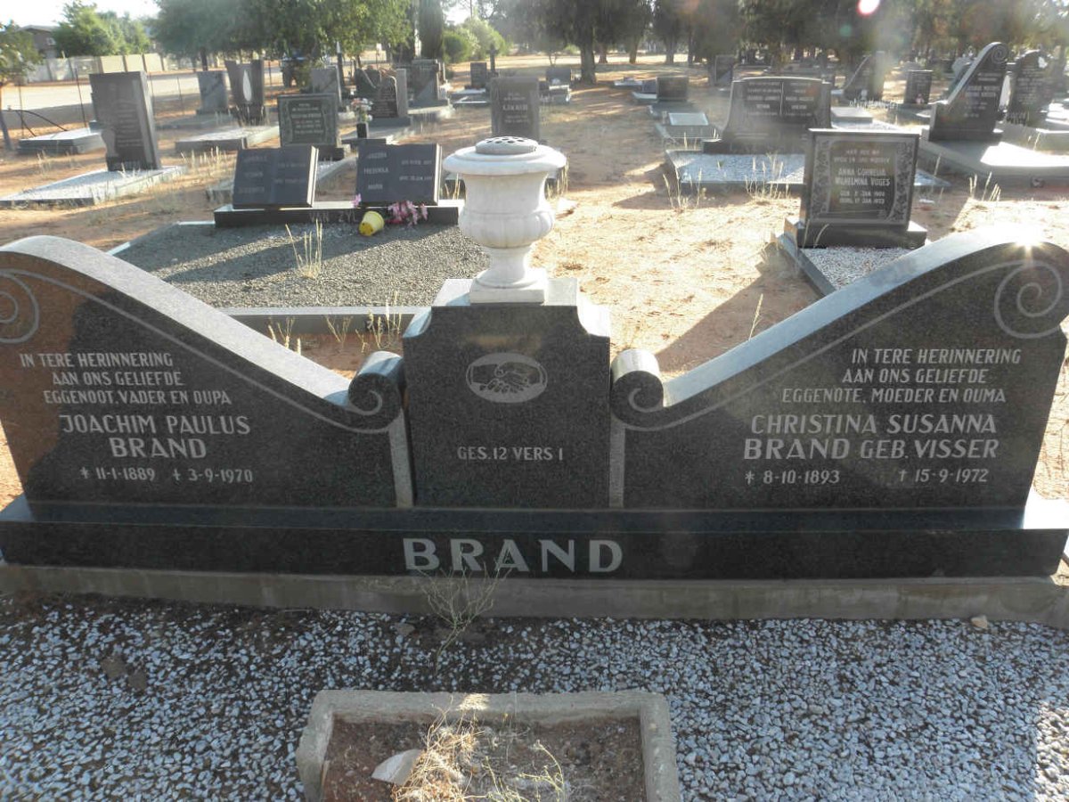 BRAND Joachim Paulus 1889-1978 &amp; Christina Susanna VISSER 1893-1972