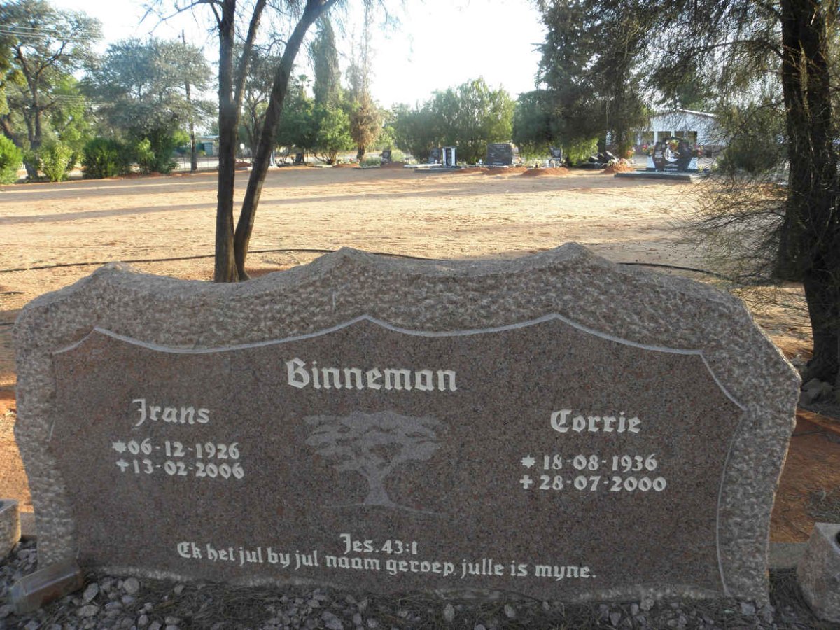 BINNEMAN Frans 1926-2006 &amp; Corrie 1936-2000