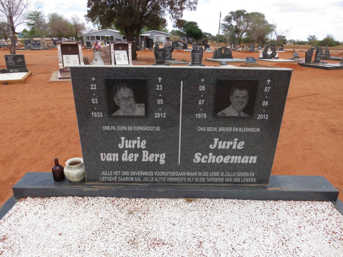 BERG Jurie, van der 1933-2012 :: SCHOEMAN Jurie 1978-2012