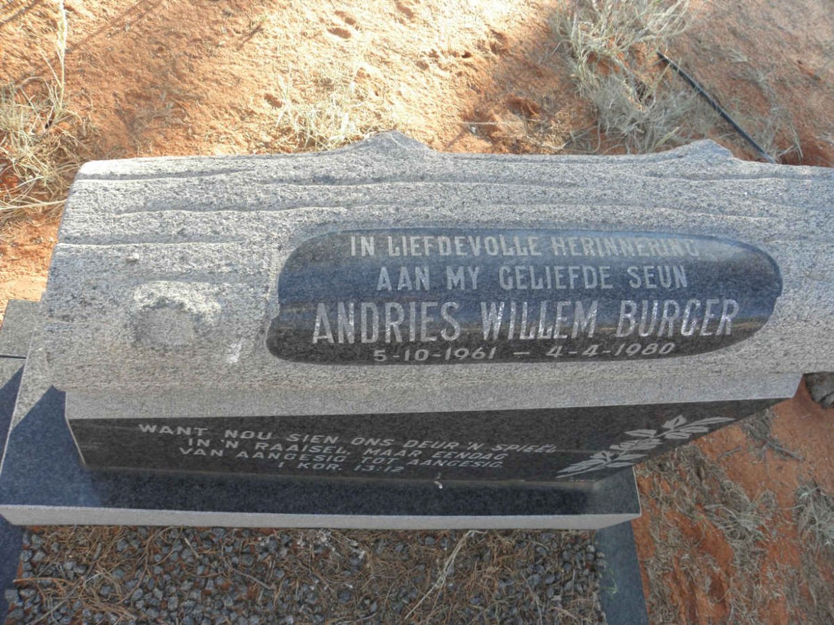 BURGER Andries Willem 1961-1980