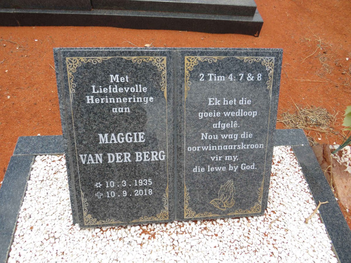 BERG Maggie, van der 1935-2018