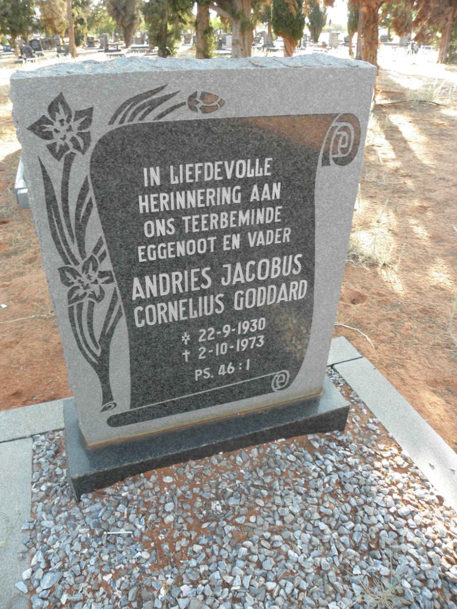 GODDARD Andries Jacobus Cornelius 1930-1973