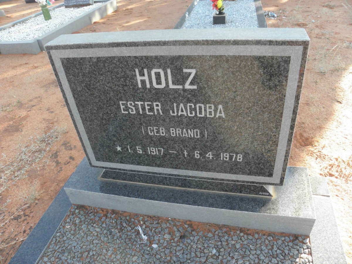 HOLZ Ester Jacoba nee BRAND 1917-1978
