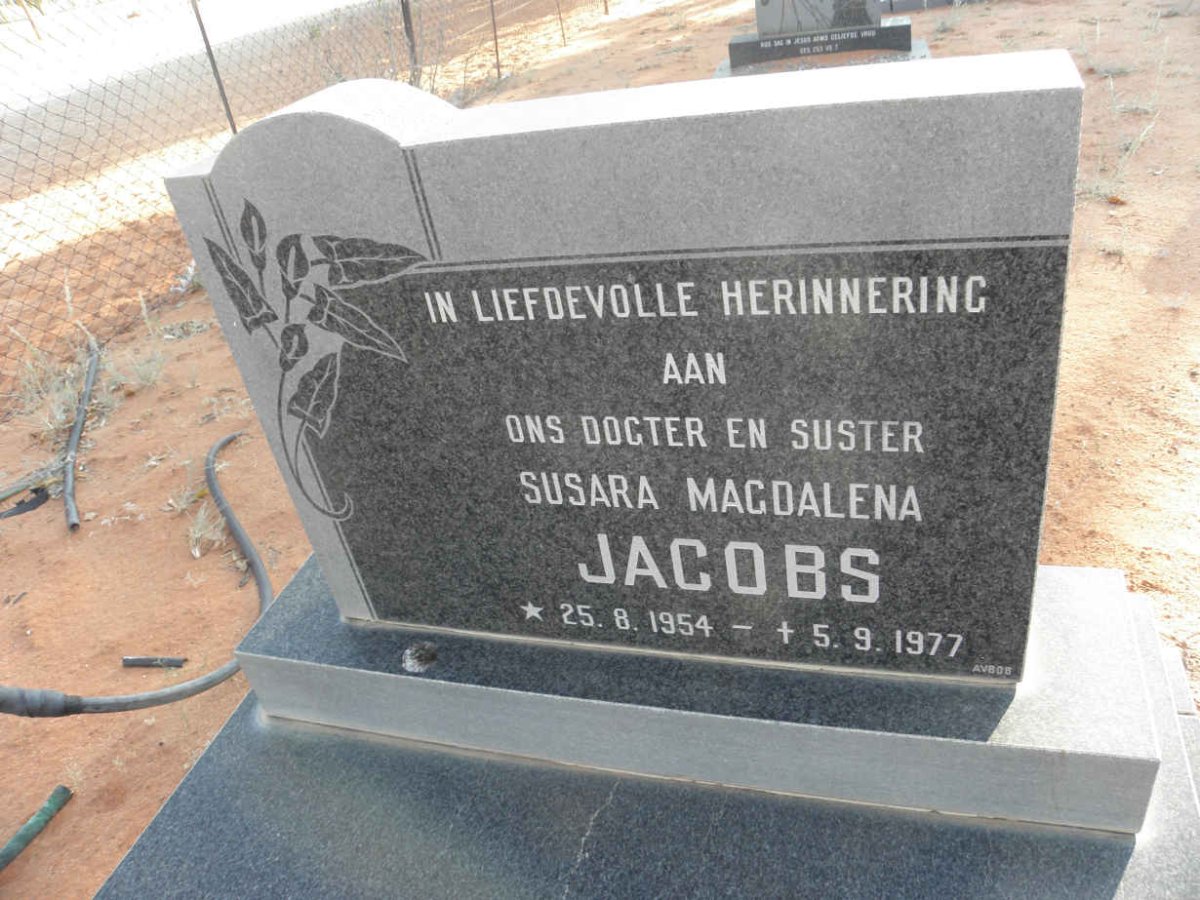 JACOBS Susara Magdalena 1954-1977