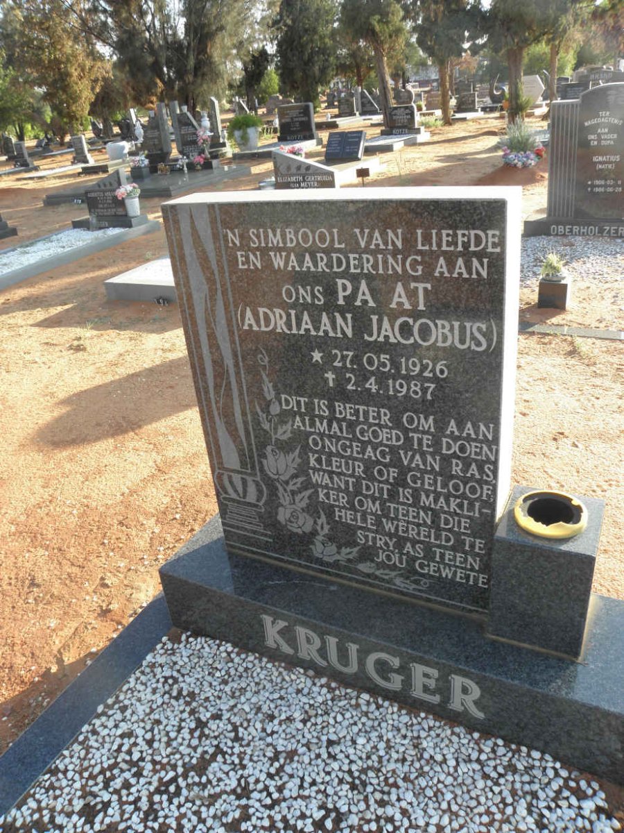KRUGER Adriaan Jacobus 1926-1987