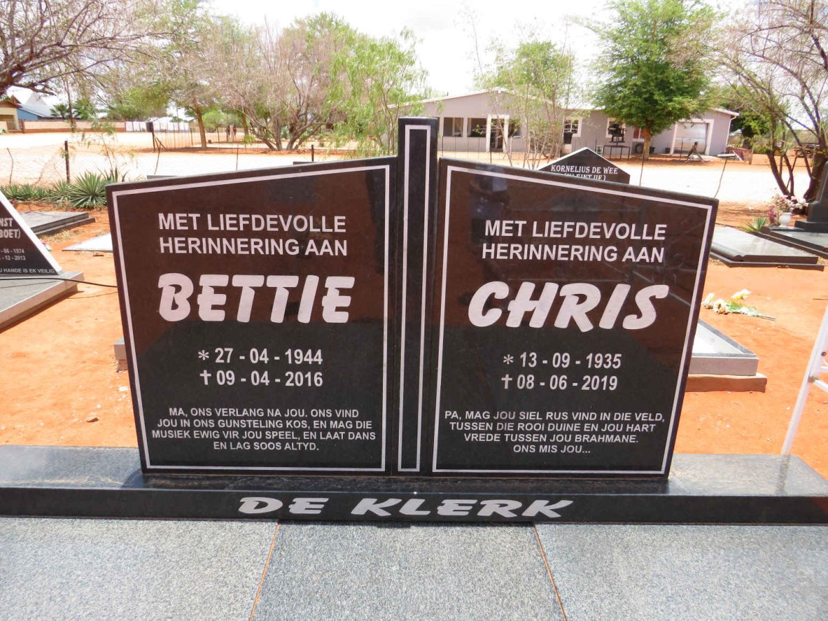 KLERK Chris, de 1935-2019 & Bettie 1944-2016