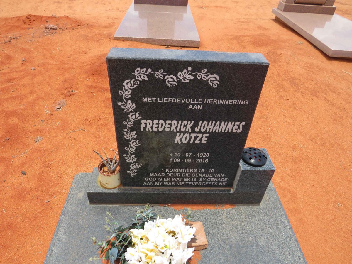 KOTZE Frederick Johannes 1920-2016