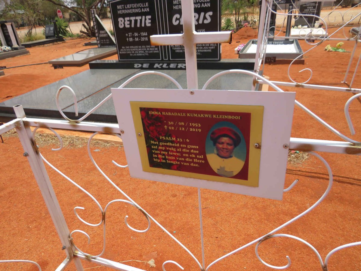 KLEINBOOI Emma Habadale Kumakwe 1953-2019