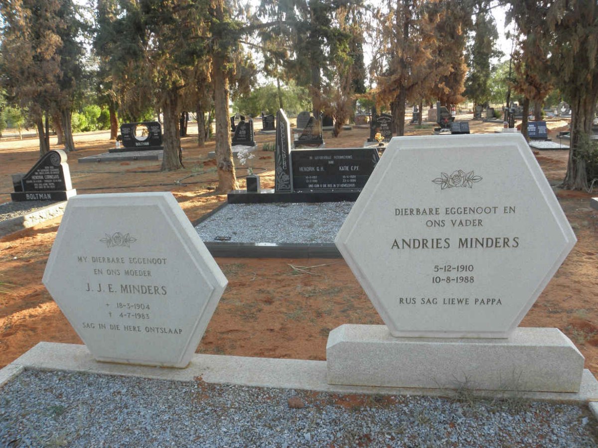 MINDERS Andries 1910-1988 &amp; J.J.E. 1904-1983