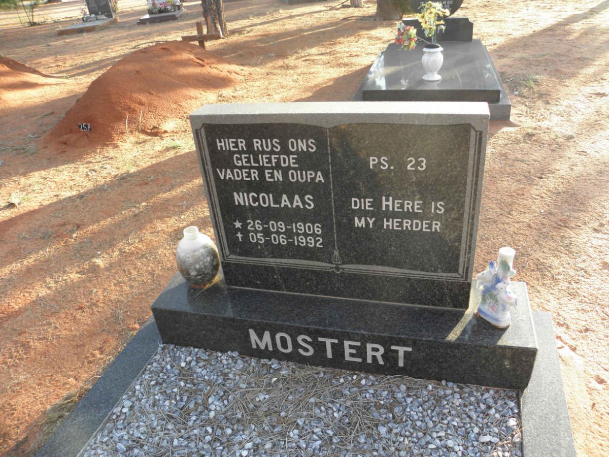 MOSTERT Nicolaas 1906-1992