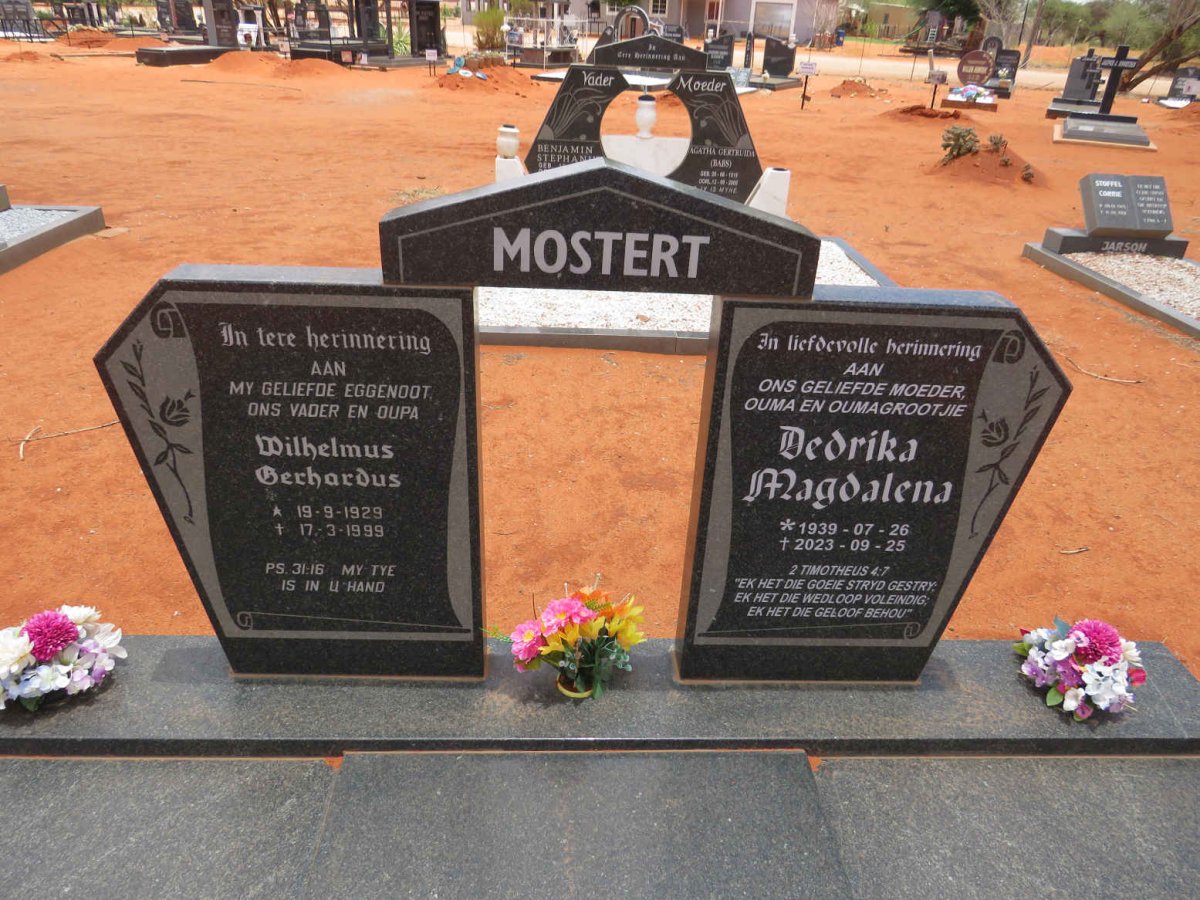 MOSTERT Wilhelmus Gerhardus 1929-1999 & Dedrika Magdalena 1939-2023