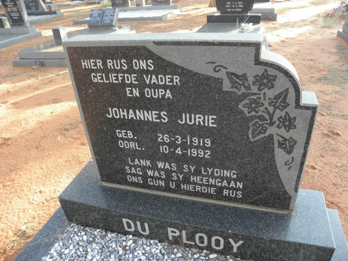 PLOOY Johannes Jurie, du 1919-1992