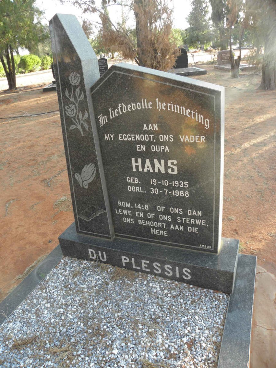 PLESSIS Hans, du 1935-1988