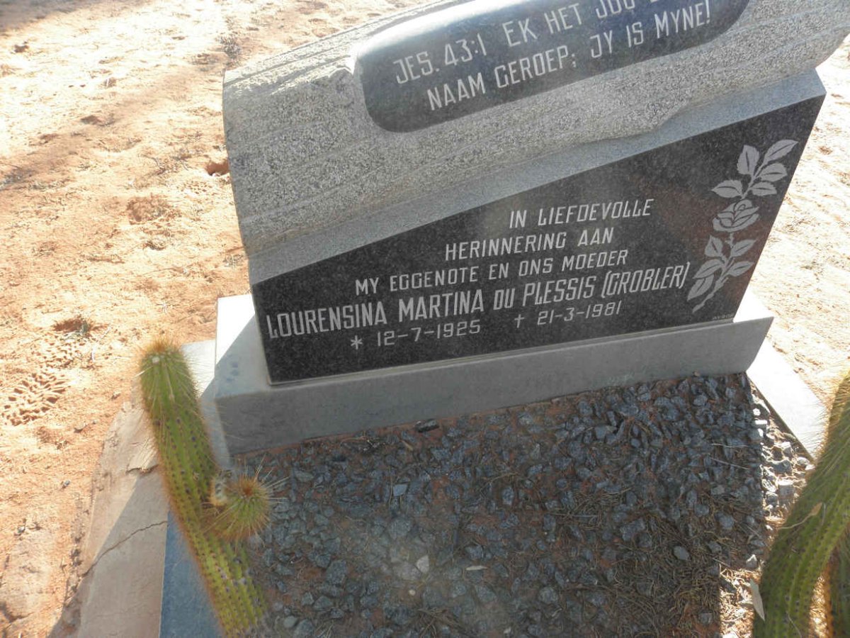 PLESSIS Lourensina Martina, du nee GROBLER 1925-1981