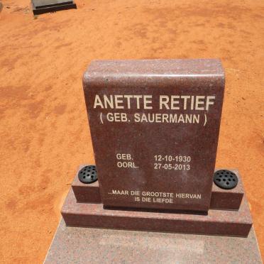 RETIEF Anette nee SAUERMANN 1930-2013