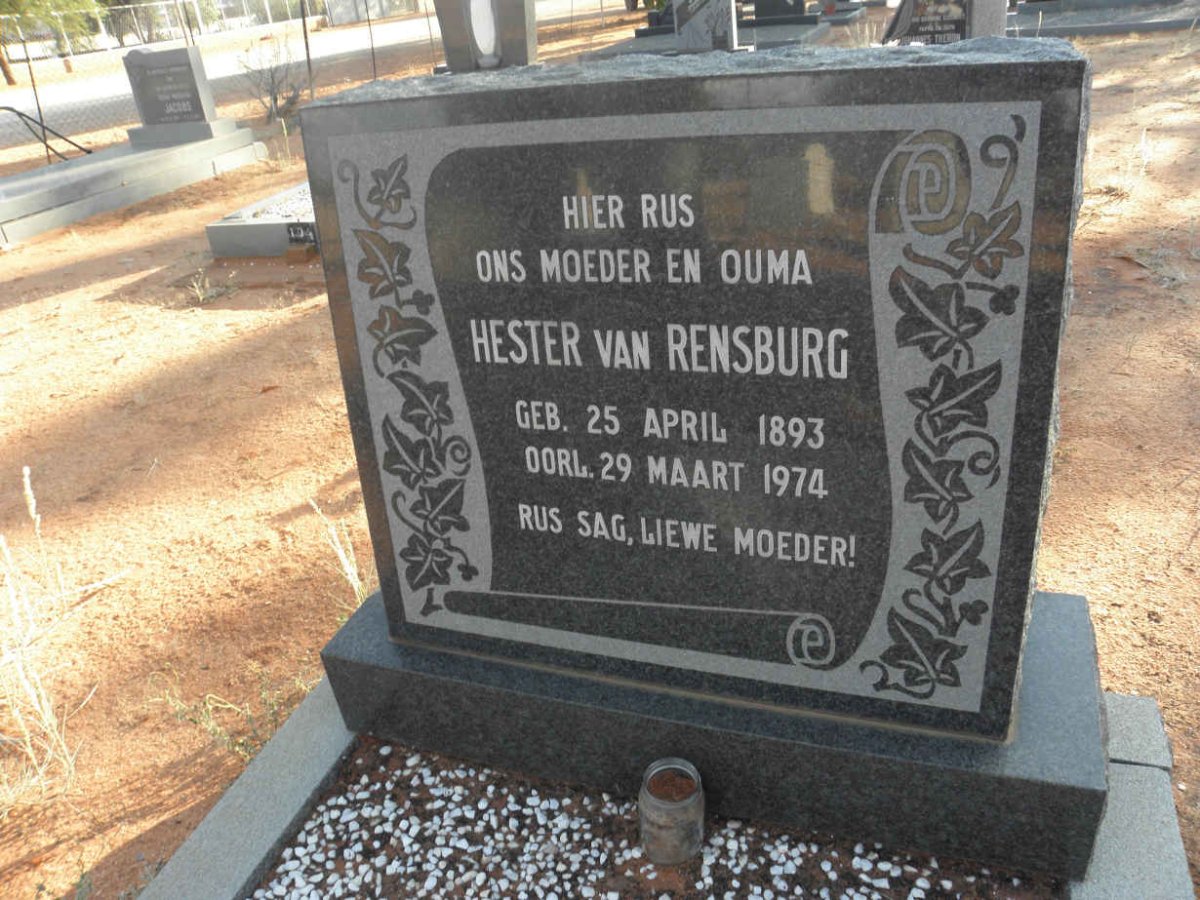 RENSBURG Hester, van 1893-1974