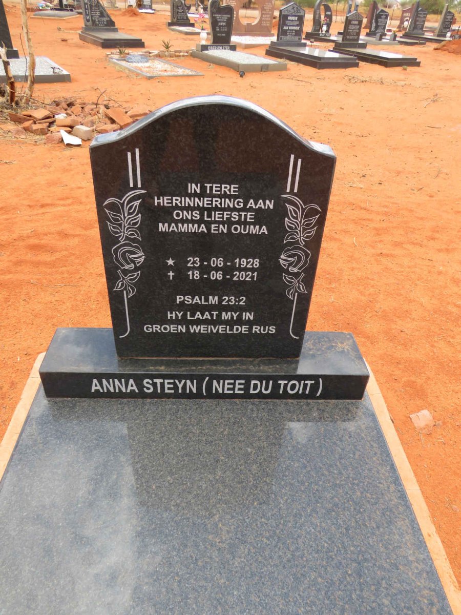 STEYN Anna nee DU TOIT 1928-2021