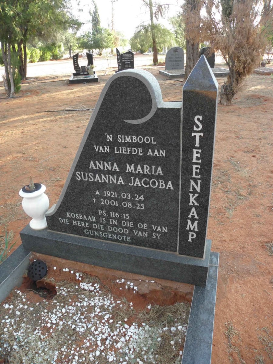 STEENKAMP Anna Maria Susanna Jacoba 1921-2001