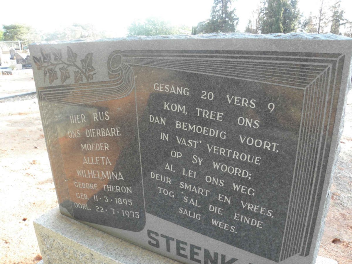 STEENKAMP Alleta Wilhelmina nee THERON 1895-1973