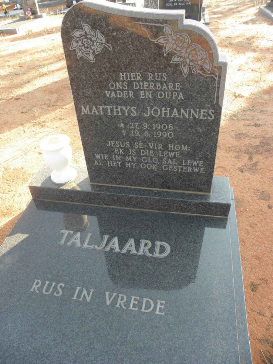 TALJAARD Matthys Johannes 1908-1990