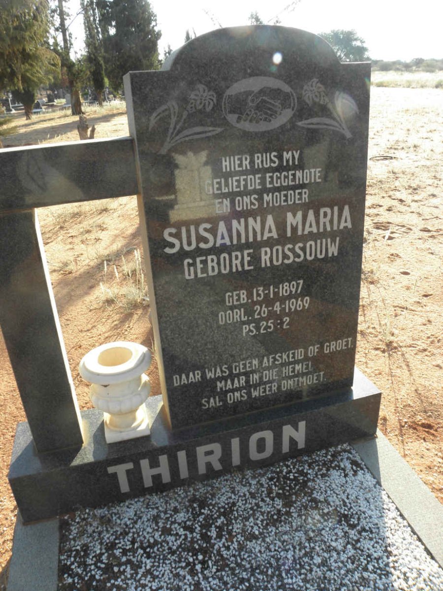 THIRION Susanna Maria nee ROSSOUW 1897-1969