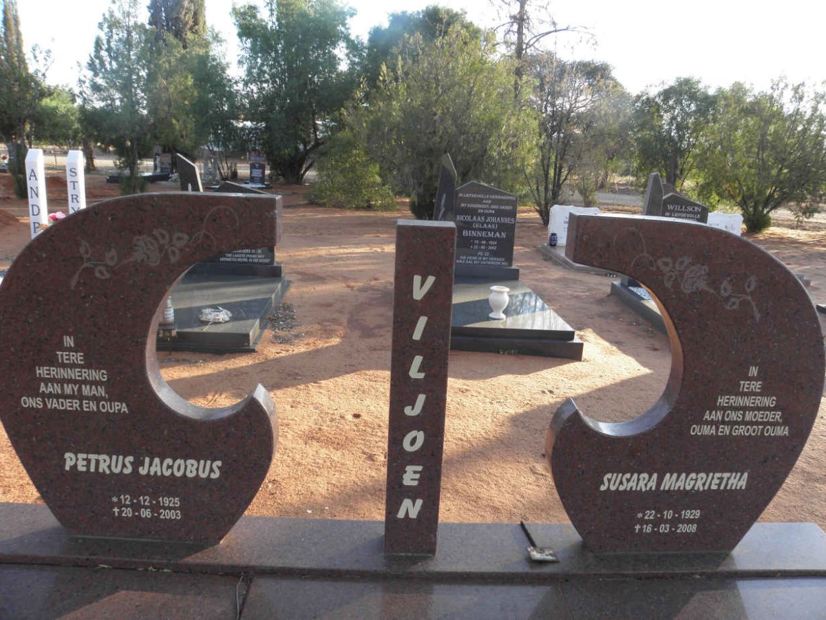 VILJOEN Petrus Jacobus 1925-2003 &amp; Susara Magrietha 1929-2008