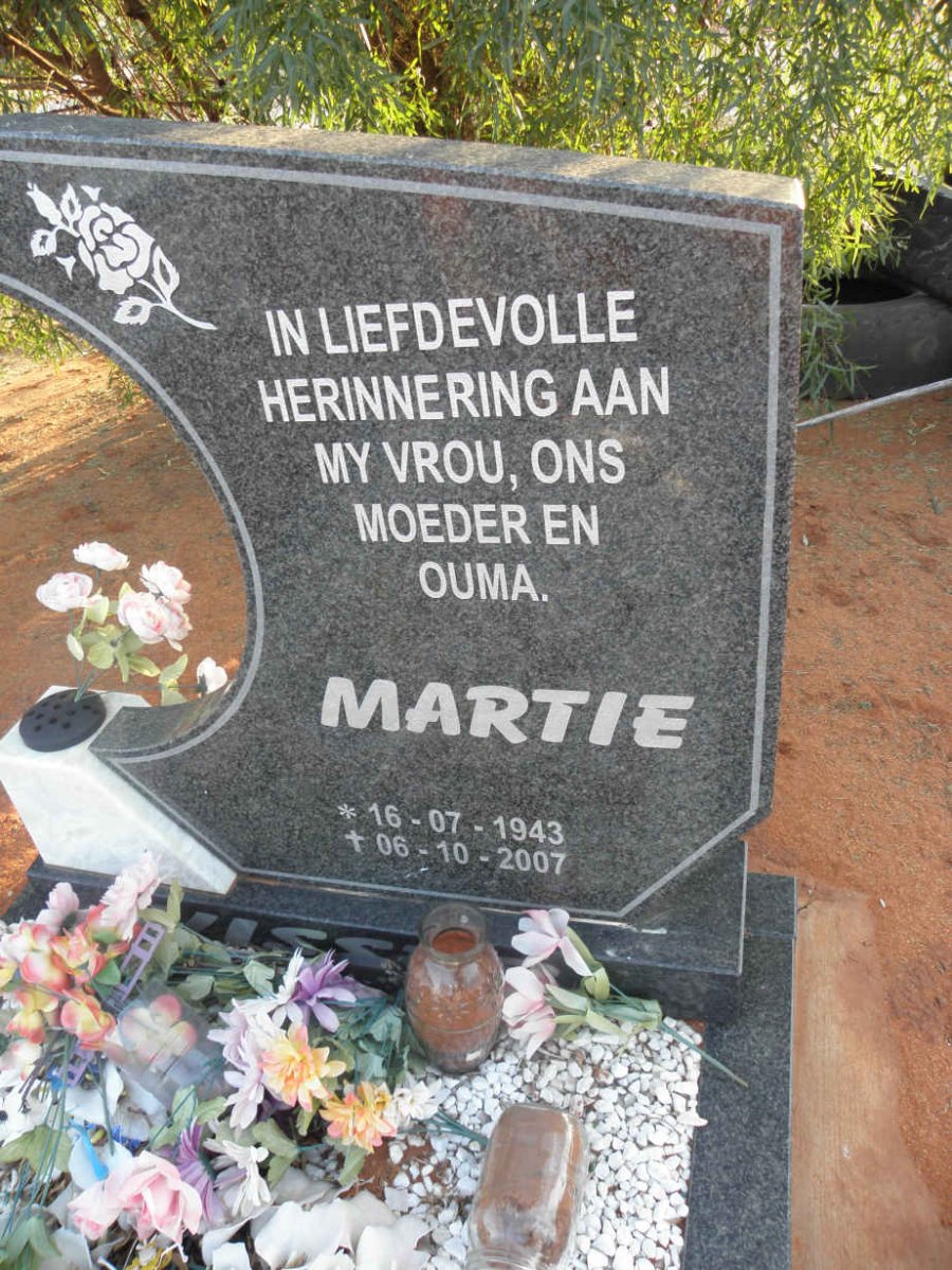 VISSER Martie 1943-2007