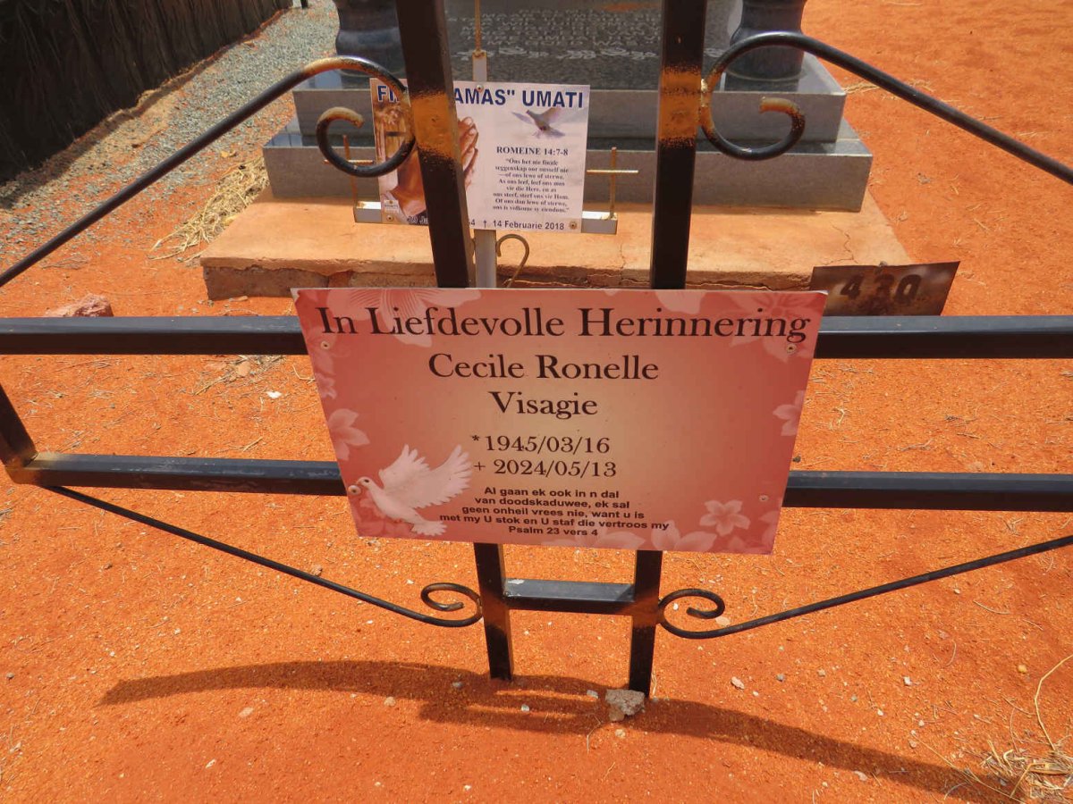 VISAGIE Cecile Ronelle 1945-2024