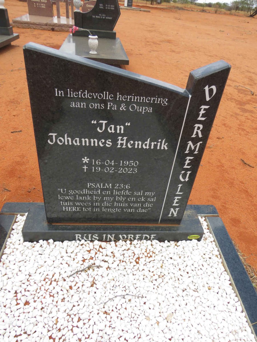 VERMEULEN Johannes Hendrik 1950-2023