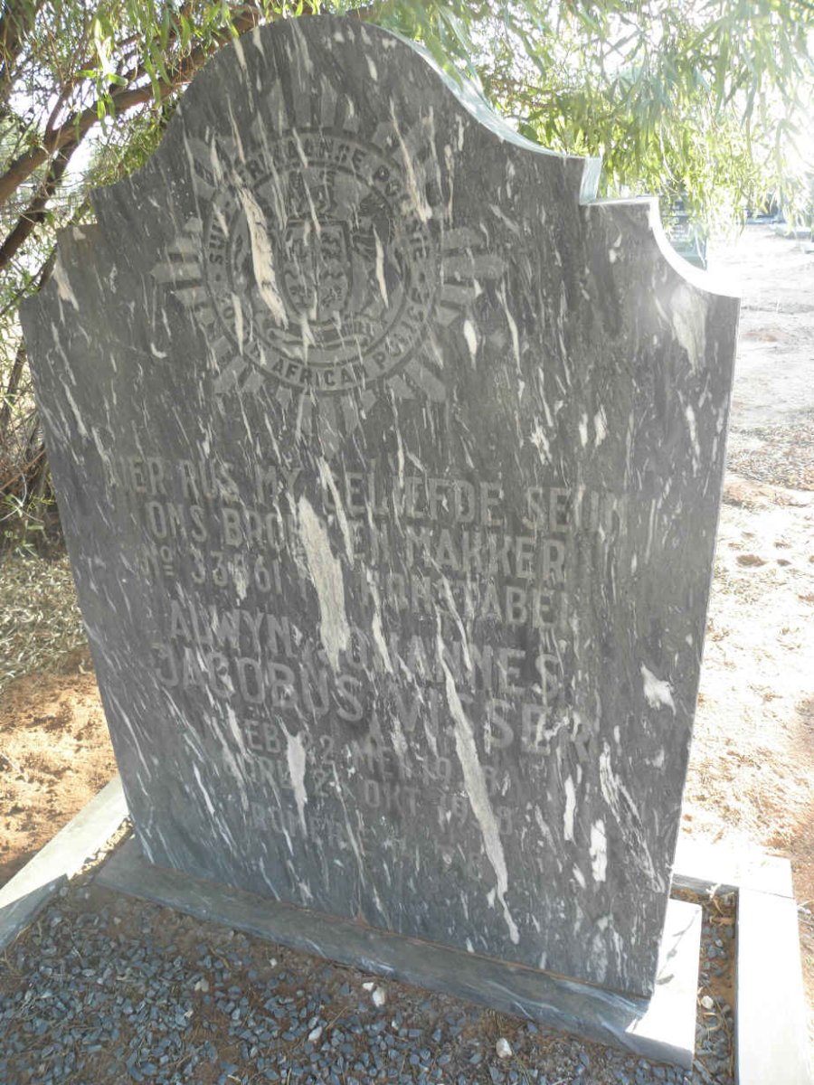 VISSER Alwyn Johannes Jacobus 1938-1998