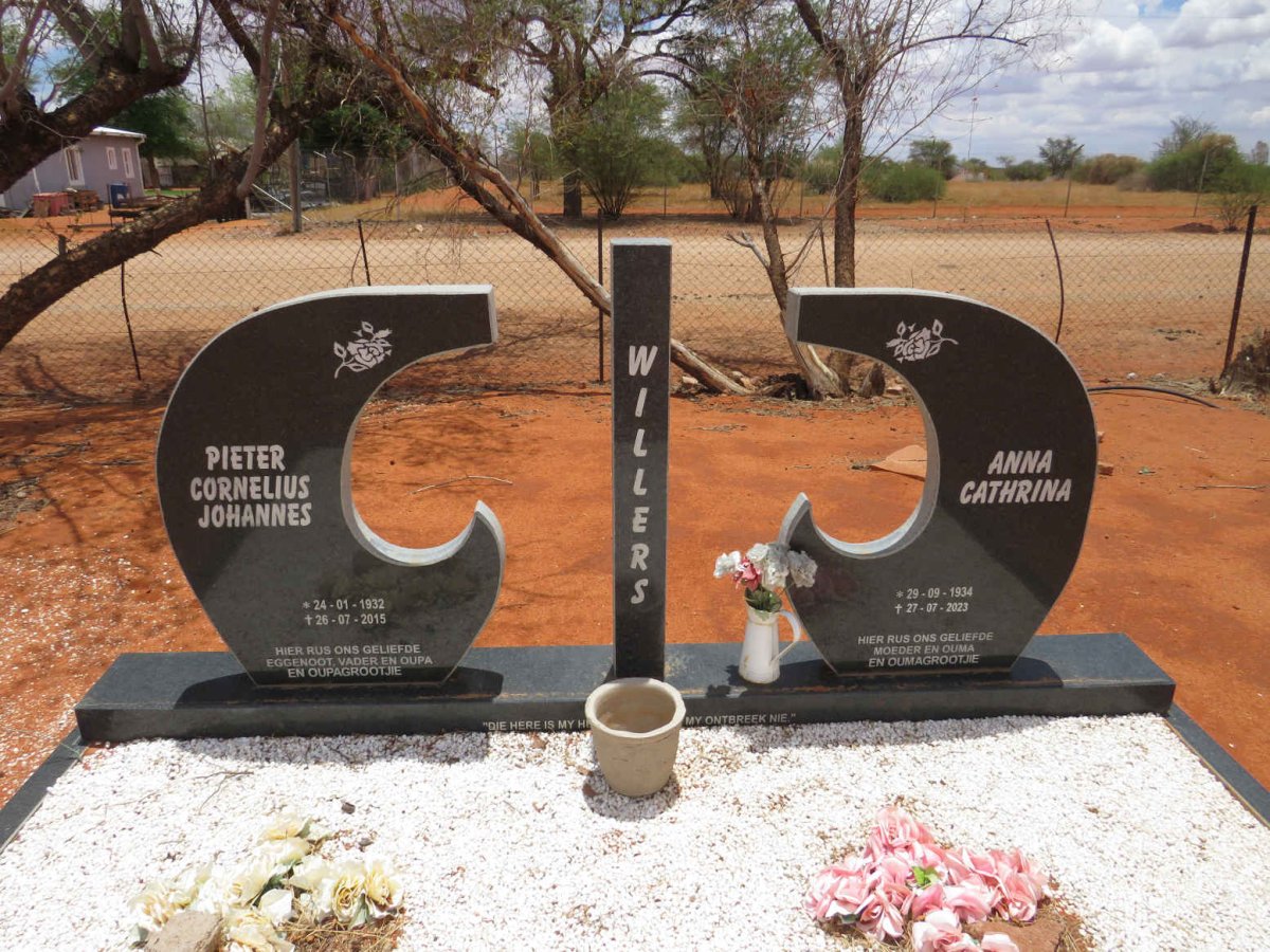 WILLERS Pieter Cornelius Johannes 1932-2015 & Anna Cathrina 1934-2023