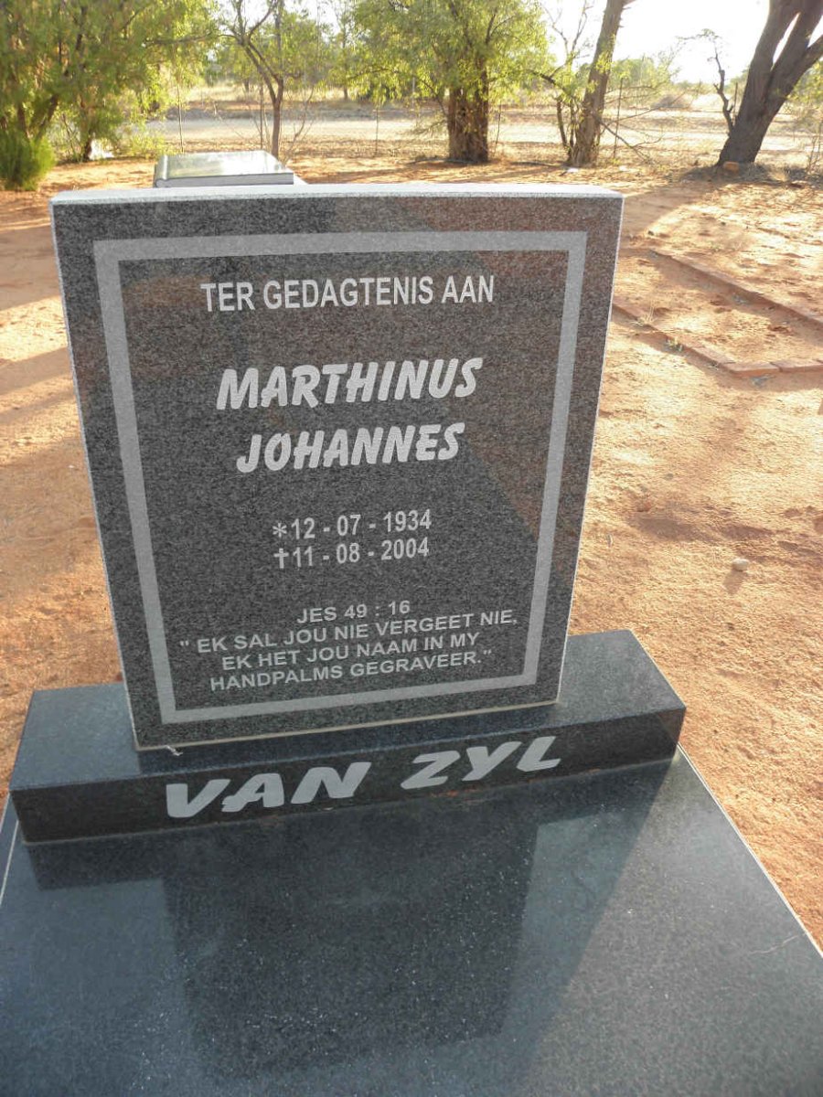 ZYL Marthinus Johannes, van 1934-2004