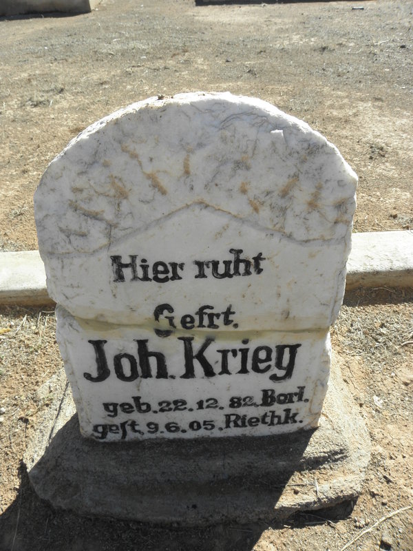 KRIEG Joh. 1882-1905