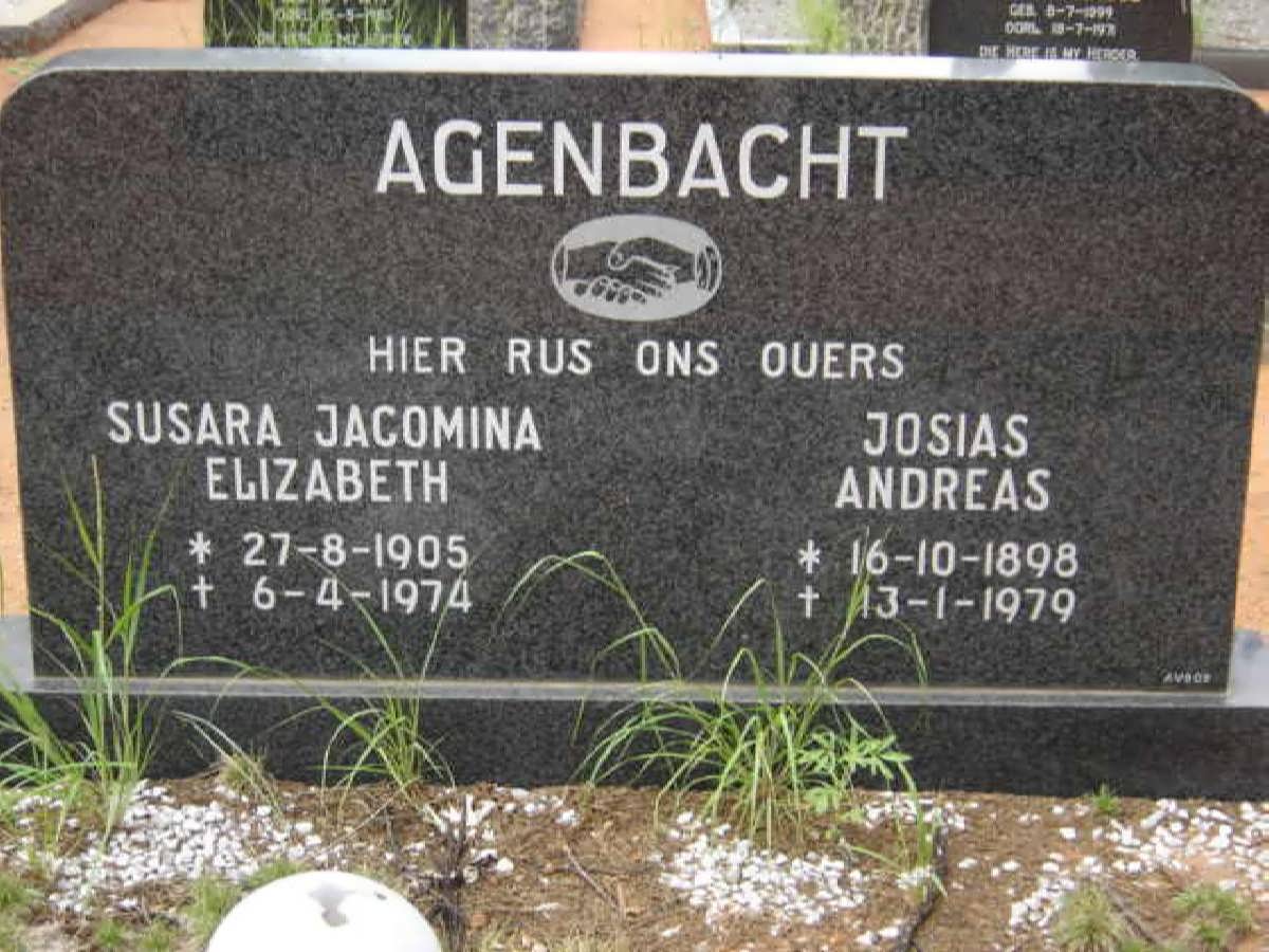 AGENBACHT Josias Andreas 1898-1979 &amp; Susara Jacomina Elizabeth 1905-1974