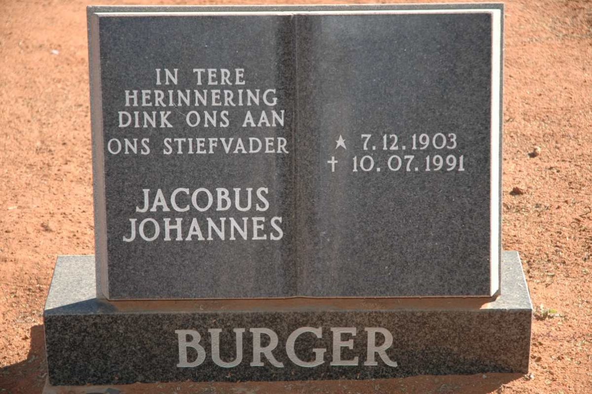 BURGER Jacobus Johannes 1903-1991